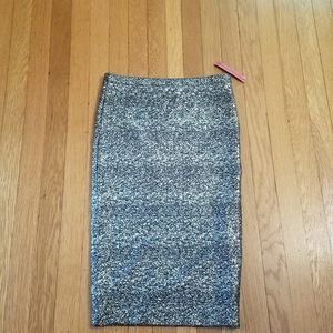 June and Hudson skirt.  Shimmer Shine Silver Pencil Skirt